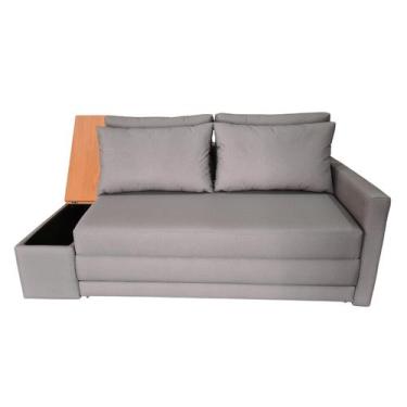 Imagem de Sofá  Cama com Tampo Baú Lado Esquerdo e USB Tecido Acquablock  180cm 