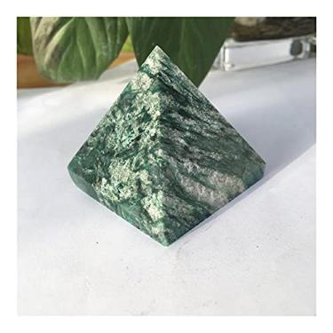Imagem de Balance Pirâmide de cristal turquesa africana natural Reiki Pirâmide turquesa africana com decoração de pedra polida áspera ornamentos de pedra da sorte