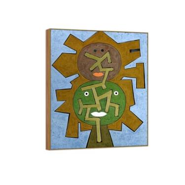 Imagem de Victor Brauner famosa pintura em tela de arte de parede pronta para pendurar - duas forças - imagem em moldura de madeira para decoração de sala de estar 70 x 85 cm 27 x 33 pol
