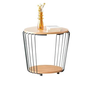 Imagem de Mesa central moderna de ferro forjado pequena mesa de centro sala de estar canto mesa pequena sofá mesa lateral quarto varanda mesa de centro mesa de quarto