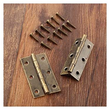 Imagem de Dobradiças 2 Pçs Porta de Armário Bagagem Móveis Dobradiça Joias Caixas de Madeira Dobradiça 6 Furos Decoração de Móveis Vintage com Parafuso (Cor: A 50x29m)