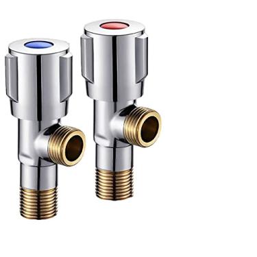 Imagem de Válvula de desligamento duplo misturador de pia de cozinha de aço inoxidável válvula de injeção de água lavatório de banheiro aquecedor de água válvula triangular 1 peça (B água fria azul)