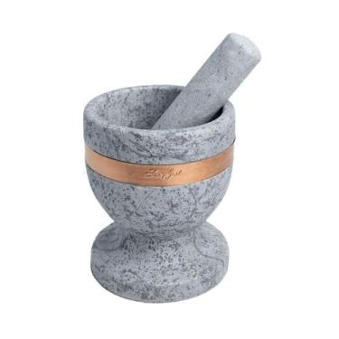 Imagem de Pilão Almofariz Socador Gigante Pedra Sabão e Cobre 14x18cm - Industri