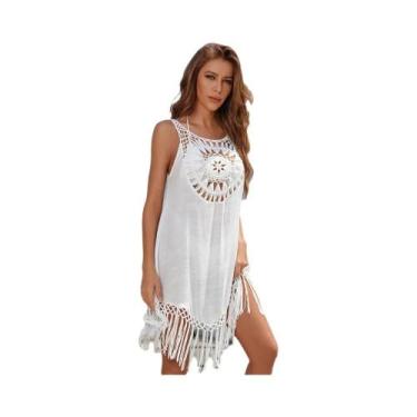 Imagem de Biquíni de Crochê Bege - Vestido de Praia e Saída de Banho para Verão,