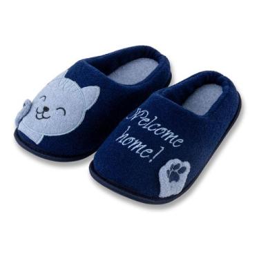 Imagem de Pantufa Gatinho Feliz Adulta e Infantil Chinelo de Quarto Super Fofinh