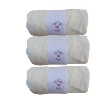 Imagem de Kit 3 Lençóis Avulsos para Berço Americano em Malha Lisa Hipoalergênic