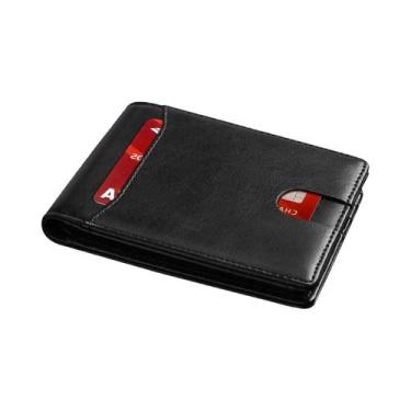 Imagem de Carteira Masculina Ultra-Fina Com Padrão De Fibra De Carbono, Dobrável