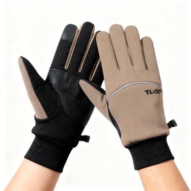 Imagem de Luvas de esqui de inverno marrons para homens e mulheres, à prova d'água, térmicas, à prova de vento, com forro quente de caxemira para esqui ao ar livre, ciclismo, condução