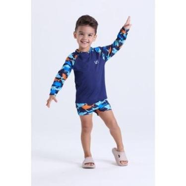 Imagem de Conjunto Moda Praia Infantil Estampa de Tubarão-Masculino