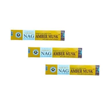 Imagem de KIT C/3 Incensos Golden Nag Índia Varetas Sabor:Sálvia Branca, Amber M