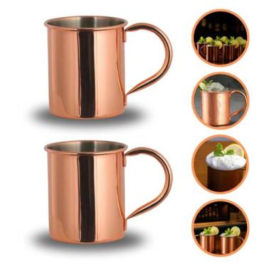Imagem de Kit Jogo 2, 4, 6, 12 Canecas Moscou Mule 420ml Inox Amordicaneca Resis