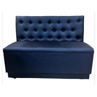 Imagem de POLTRONA BOOTH 1,10cm CEDRO AZUL COM RODAPÉ - O REI DAS POLTRONAS