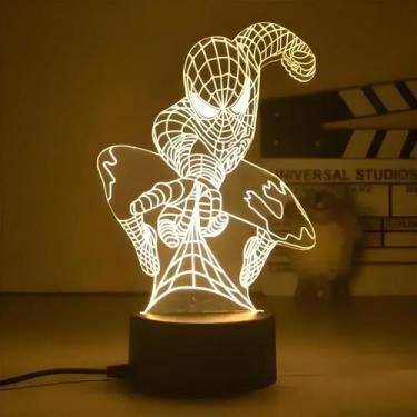 Imagem de Lâmpada LED 3D Do Personagem Ironman Spiderman Da Disney Para Quarto I