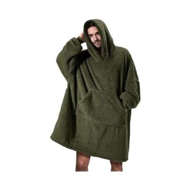 Imagem de Moletom Feminino De Inverno Oversize Com Capuz Dupla Face Em Fleece E 