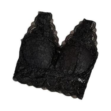 Imagem de Camisola Feminina Com Decote V Profundo, Renda, Sem Aro, Bojo E Costas