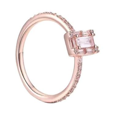 Imagem de Anel Feminino De Prata Esterlina 925 Com Mini Snoopy, Diamante Rosa De