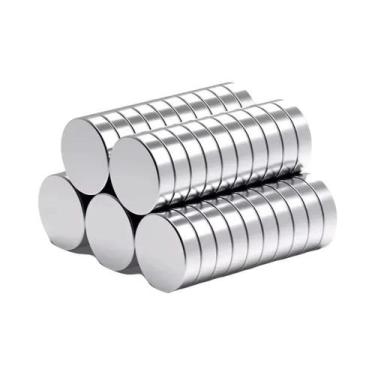 Imagem de Pequeno Disco Magnético Redondo Poderoso 15x3mm, Ímãs De Geladeira Par