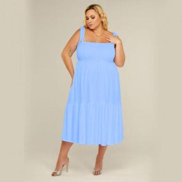 Imagem de Vestido De Grávida Gestante Modelo Midi Plus Size Com Alça Ajustável -