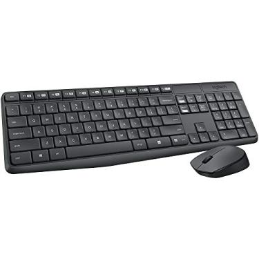Imagem de Combo teclado e mouse USB Logitech Sem fio Preto USB - MK235