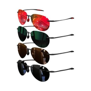 Imagem de Óculos De Sol Aviador Polarizados Ultra Leves 12g 4PCS TR90 Sem Armaçã