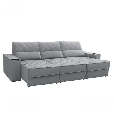 Imagem de Sofa Retratil Reclinavel Munique 2,90m 3 Lugares - Coliseu Cor:cinza