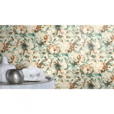 Imagem de Papel De Parede Barbara Home Flores Azul E Marrom 485134