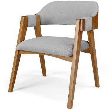 Imagem de Cadeira Para Sala De Jantar E Estar Living Estofada Suran L02 Linho Cinza - Lyam