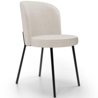 Imagem de Cadeira Para Sala De Jantar Estofada Gavi L02 Linho Cru