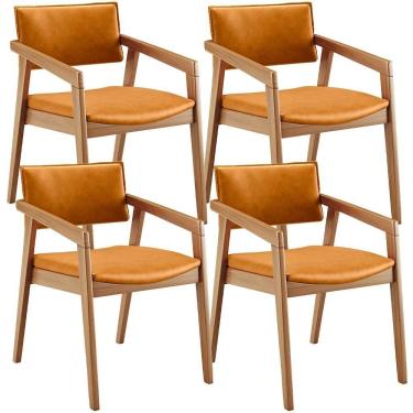 Imagem de Kit 04 Cadeiras Para Sala De Jantar Estar Living Giorgia B04 Couríssimo Whisky