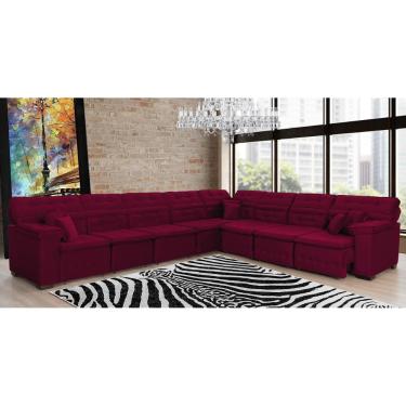 Imagem de Sofá Magno 3.97x3.97m De Canto, Retrátil E Reclinável - Vinho