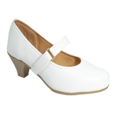 Imagem de Sapato Boneca Fechado Salto Baixo Confort Branco - Parishoes, 38