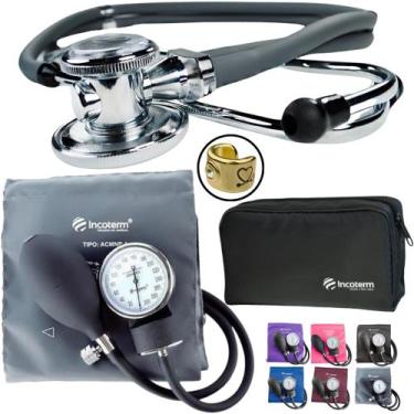 Imagem de Kit Aparelho Pressao Esteto Estetoscopio Esfigmo Pa Med Incoterm Premi