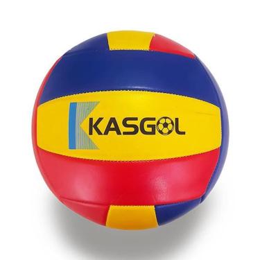 Imagem de Bola De Vôlei Tamanho Padrão Kasgol - Azul Amarelo Vermelho