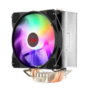 Imagem de Cooler Para Processador Redragon TYR, LED Rainbown, Intel e AMD, 120mm, PWM, FAN, 4 Heat Pipes, TDP 130W - CC-9104