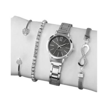 Imagem de Relógio De Pulso Feminino De Moda Com Mostrador Árabe E Braceletes De 