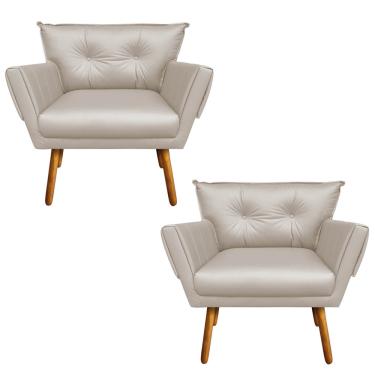 Imagem de KIT 02 POLTRONAS ANITTA CORINO BEGE  PES
