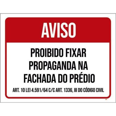 Imagem de Kit 10 Placa Acm Fixas Propaganda Fachada Prédio 18X23