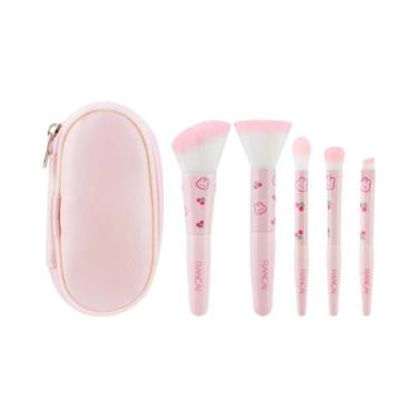 Imagem de Conjunto De Pincéis De Maquiagem Premium Compacto E Fofo Com 5 Peças E