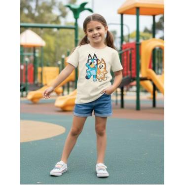 Imagem de Camiseta Infantil da Bluey e Bingo Minina Menino Unissix Tamanho 04 Ao