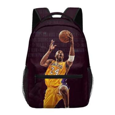 Imagem de Mochila escolar infantil Kobes Bryantss 3D Oxford 30x17x40cm - yiweisa