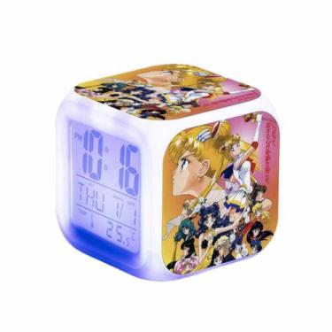 Imagem de Despertador digital LED Sailors Moons Square 8x8x8cm - yiweisai