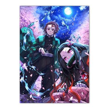 Imagem de Pôster de arte de parede com imagem Demon Slayers Anime 30x40cm Papel 