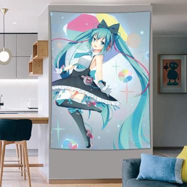 Imagem de Arte de decoração de tapeçaria para pendurar na parede Hatsune Miku 11
