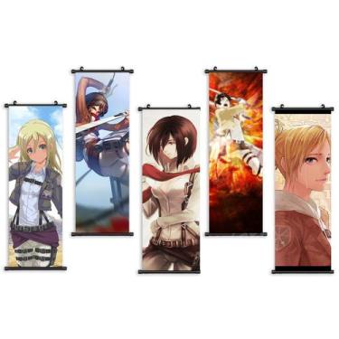 Imagem de Pôster de decoração de parede de 5 painéis Attack on Titan Mikasa - yi