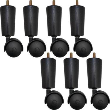 Imagem de Kit 7 Pe De Cama Box Casal Rodinhas Para Moveis Pé Para Cama - Zanline