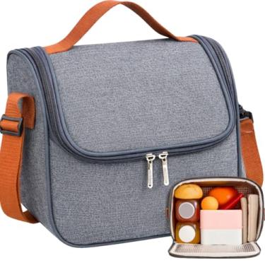 Imagem de Bolsa Térmica Lancheira Com Alça Transversal Para Marmitas e Lanches - Porta Refeições Moderno e Compacto de Trabalho Passeios e Academia Fitness