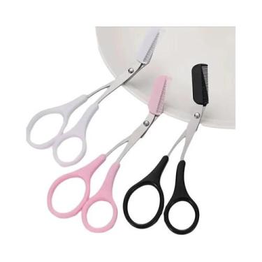 Imagem de Tesoura Aparadora De Sobrancelhas Com Pente Para Remoção De Pelos, Mod