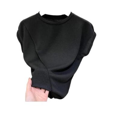 Imagem de Camiseta Feminina Básica de Manga Curta - Preta e Branca - Casual e Ve