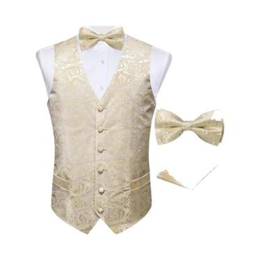 Imagem de Colete De Smoking Masculino De Luxo Azul Claro, Preto E Vermelho Com E