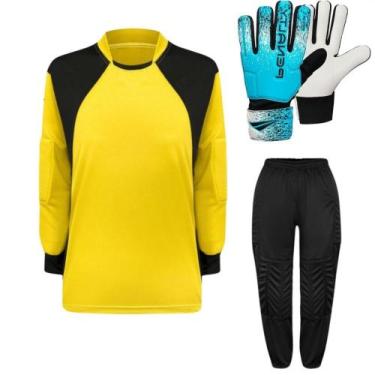 Imagem de Kit de Goleiro Camisa + Calça Acolchoada + Luva ADULTO - TRB E Penalty